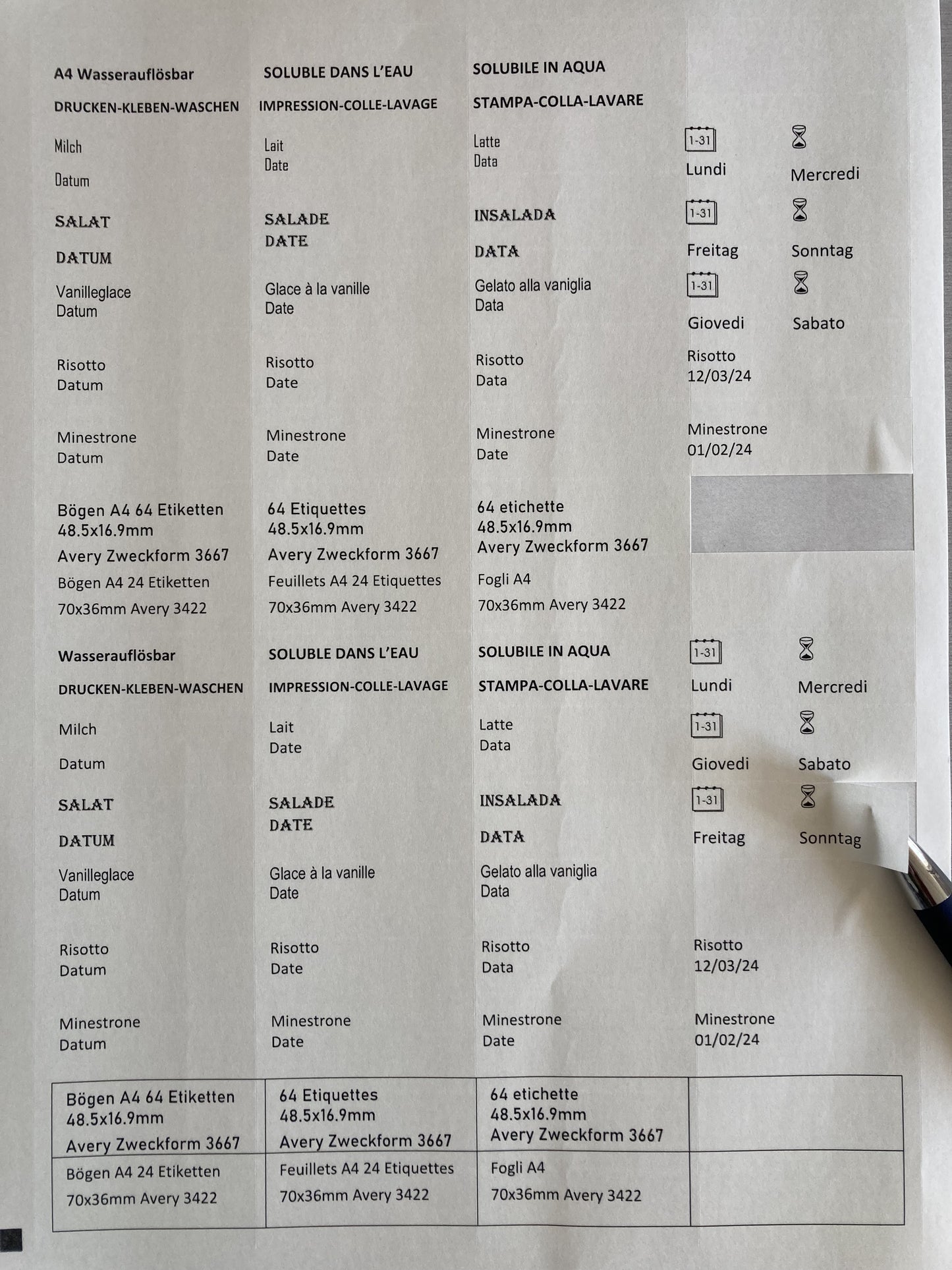 "Print" wasserauflösbar 48.5x16.9mm für PC-Drucker